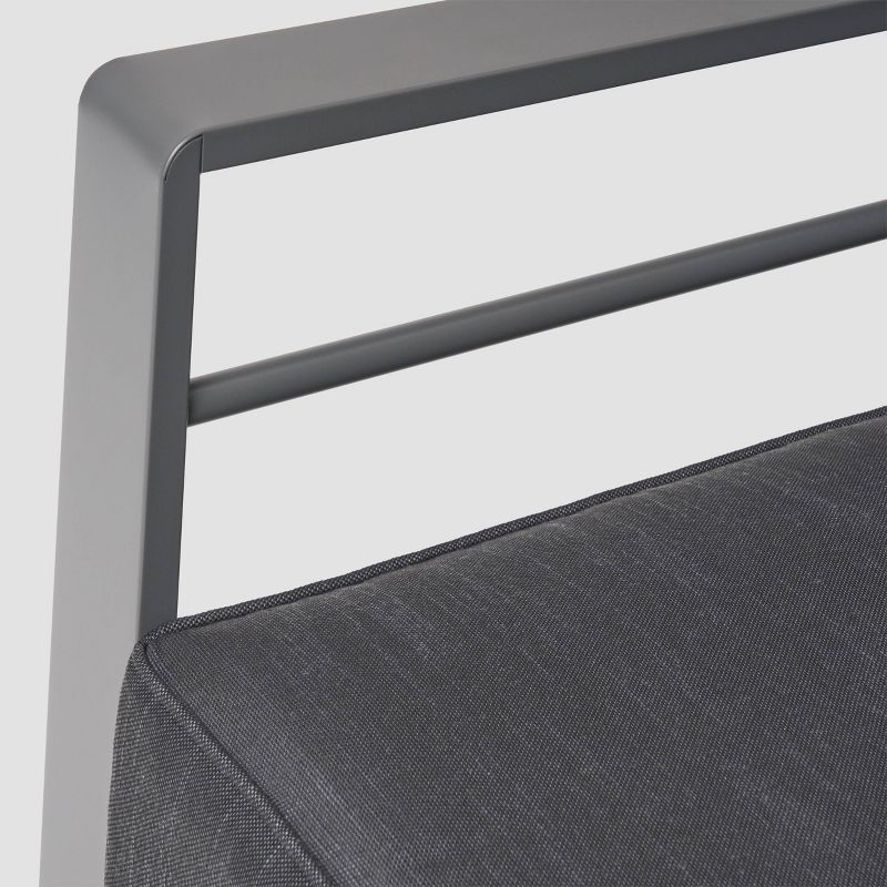 Cape Coral 3pc Metal Patio Sofa Set with Cushions - Gray/Dark Gray - Christopher Knight Home