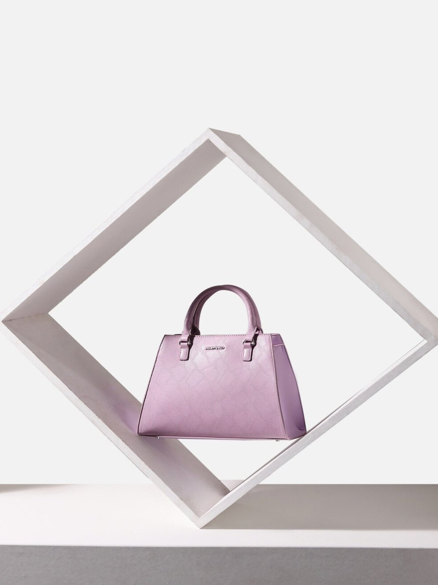 Allen Solly Purple Textured Medium Handbag