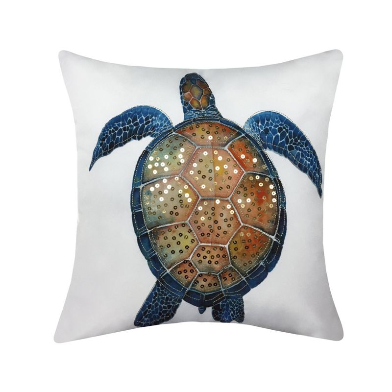 18" x 18" Printed Turtle Patio Throw Pillow - Edie@Home