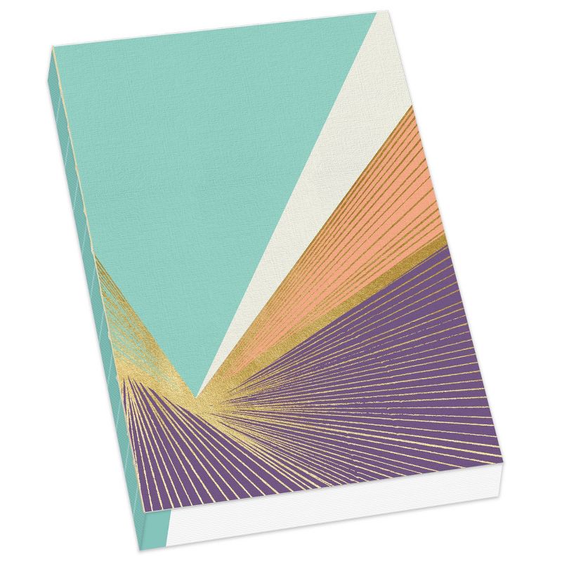 Lined Journal Geo Burst Softcover Gold Foil Warm Colors - Green Inspired