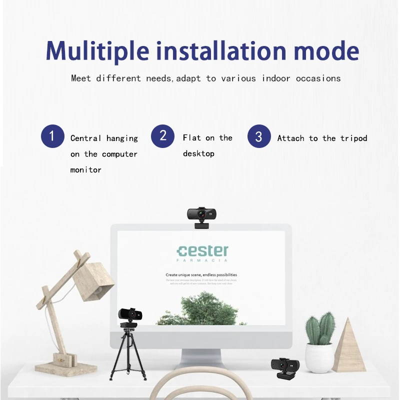 2K Full HD 1080P Web Camera Autofocus With Microphone USB Web Cam For PC Computer Mac Laptop Desktop YouTube era