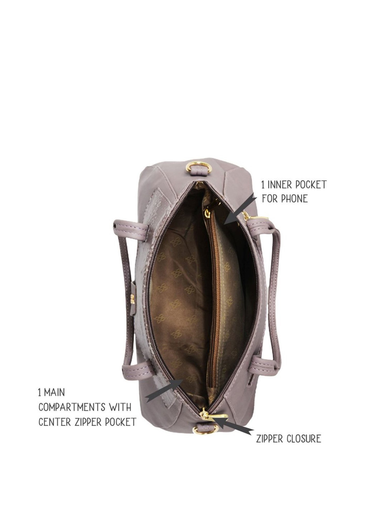 Baggit Purple Printed Medium Handbag