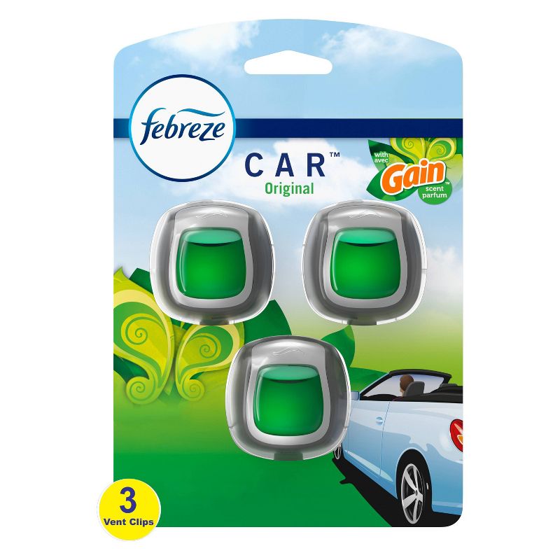 Febreze Car Gain Original Air Freshener - 3ct
