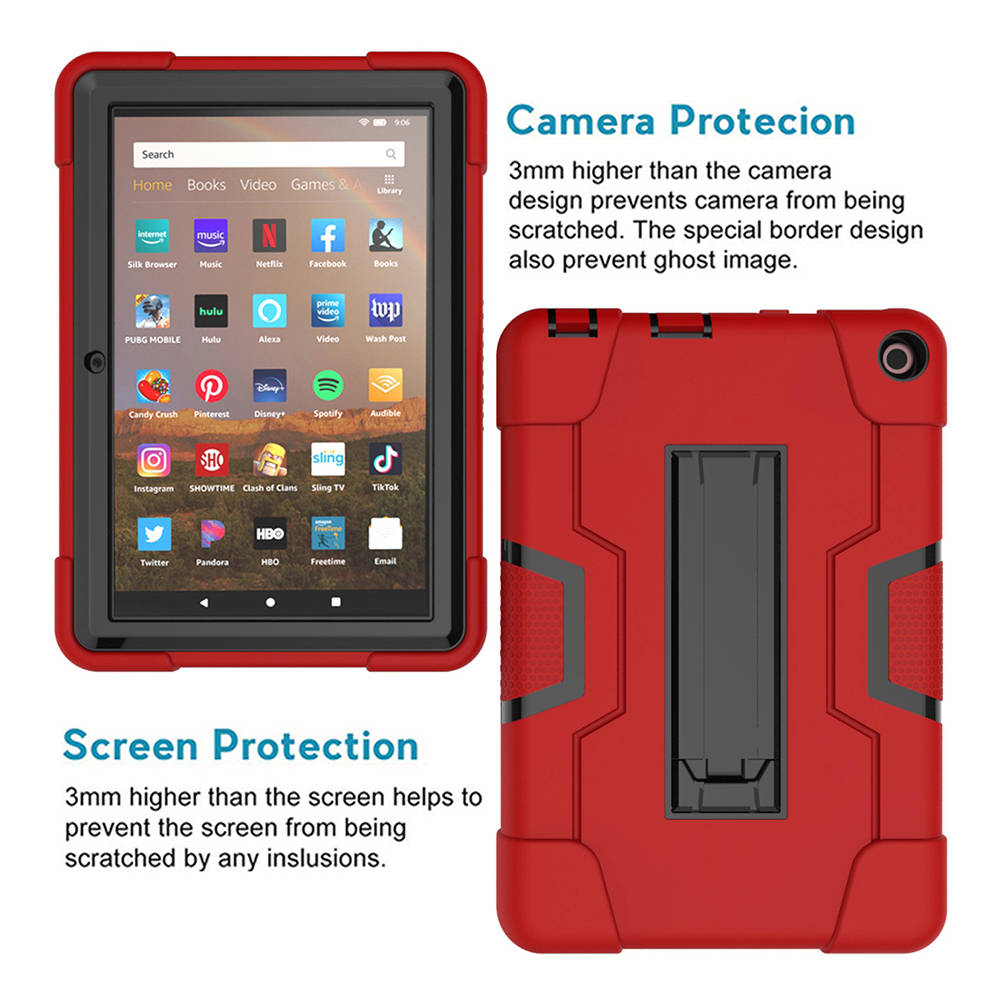 Mignova for Amazon Fire HD 8 2020 Case, Fire HD 8 Plus Case Heavy Duty Drop-Proof Shock-Proof Rugged Hybrid Case with Kickstand for Amazon Fire HD 8 2020 / Fire HD 8 Plus Tablet 10th Gen 2020
