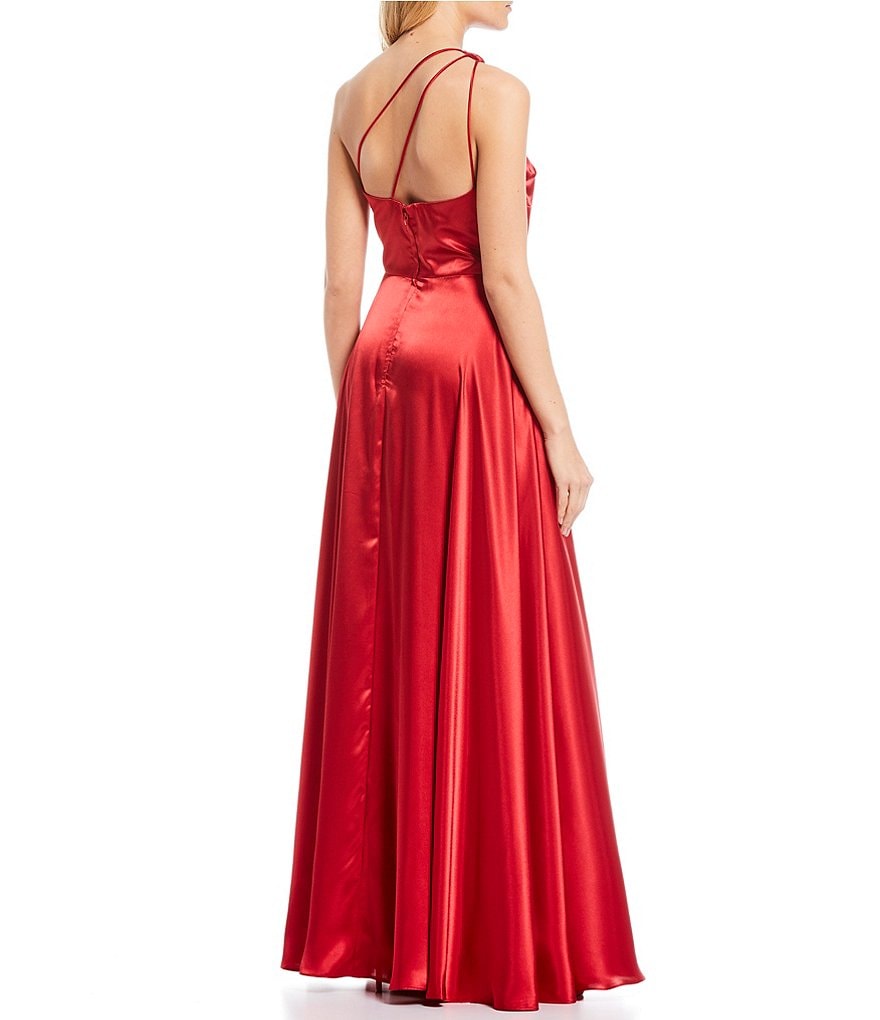 Jump Sleeveless Cowlneck Sheath Satin Dress