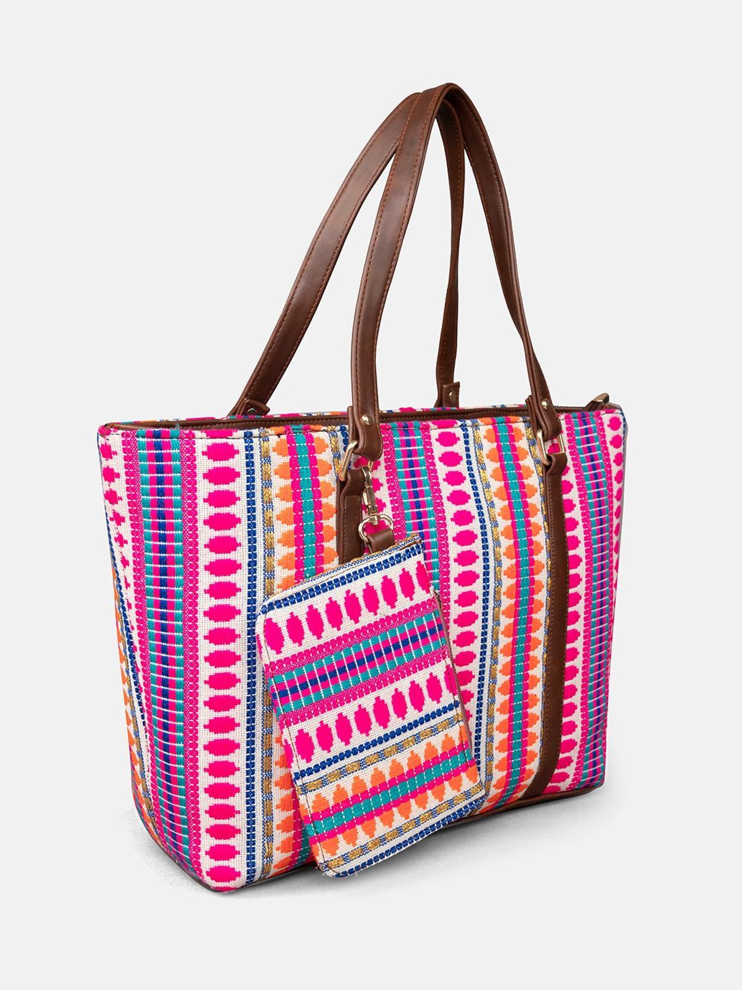 Gaurapakhi Multicolor Printed Large Tote Bag