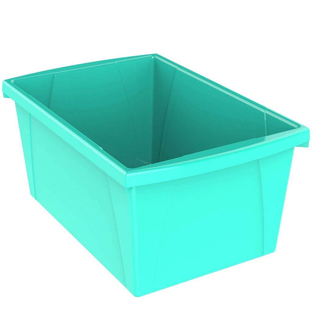 Storex 5.5 Gallon (21L) Classroom Storage Bin, 16.8 x 11.9 x 8.3", Teal, Case of 6 (61478U06C)
