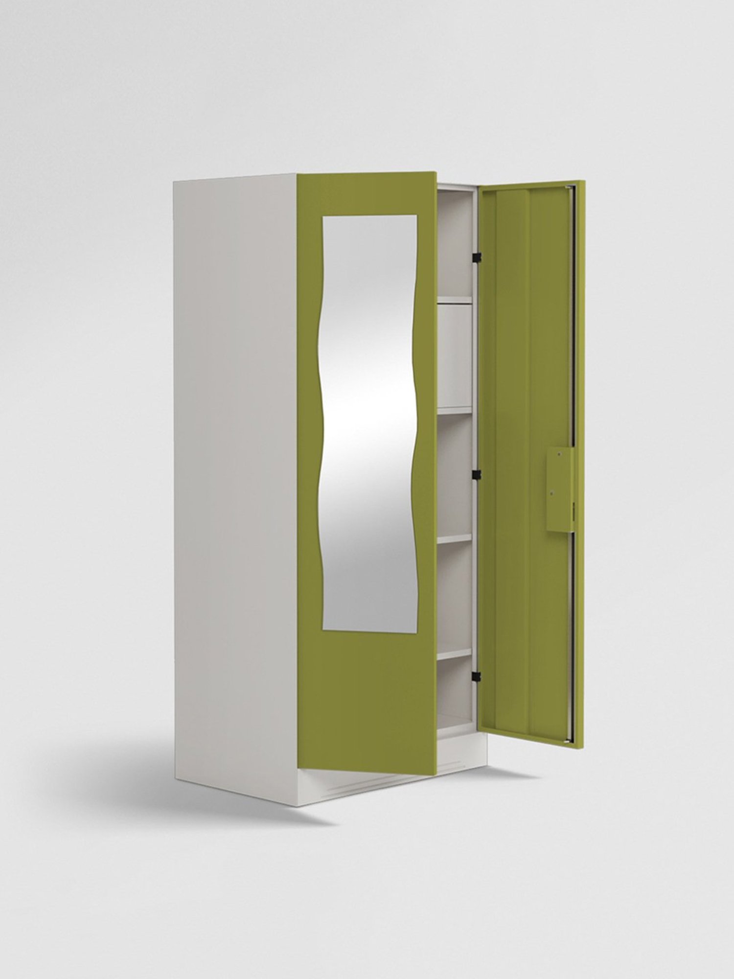 Godrej Interio Slimline 2-Door Steel Almirah, Tex Green Leaf (1-Year Warranty, 1 Locker, 1 Drawer)