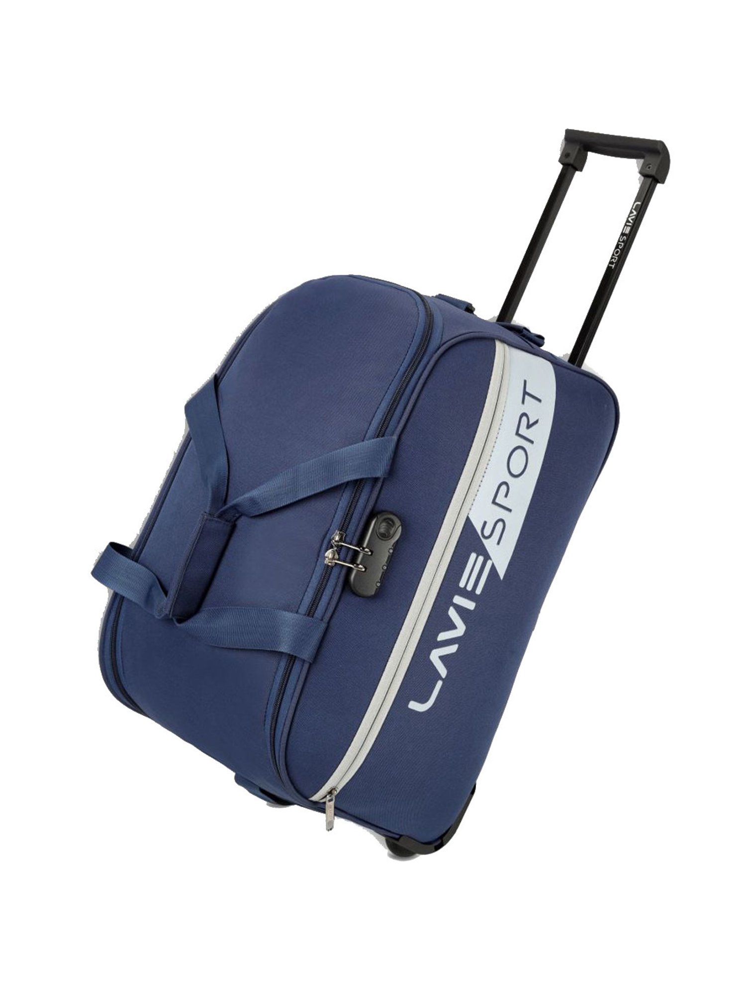 Lavie Sport 53 cms Camelot Wheel Duffle Bag With Combi Lock | Trolley Bag (Navy)
