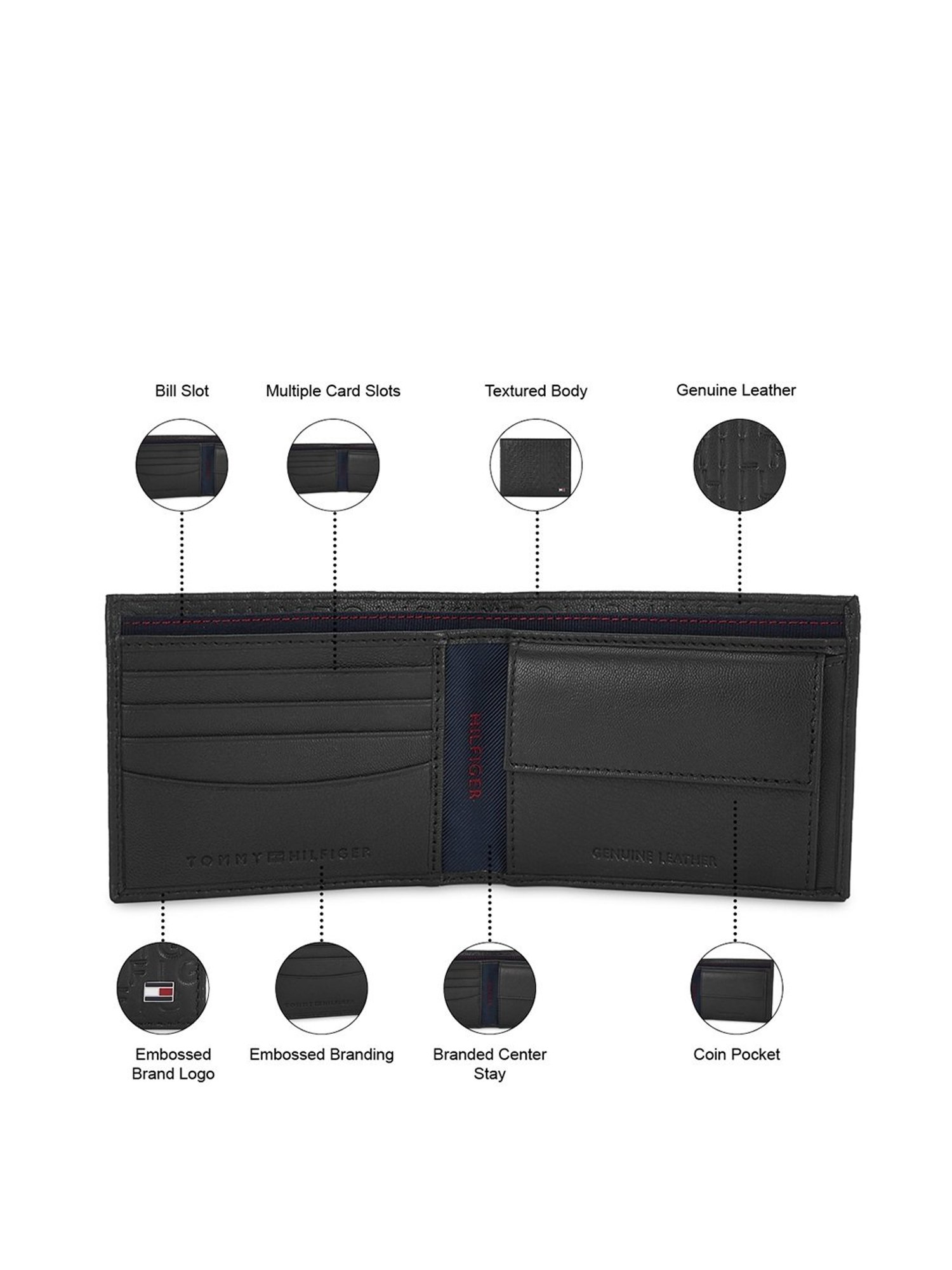 THE HOLISTIK Revival Black & Maroon Casual Leather Bi-Fold Wallet for Men