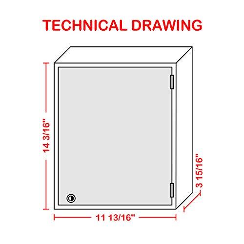 Acrimet Key Cabinet Organizer 96 Positions with Lock (Wall Mount) (96 Smoke Tags Included) (Black Cabinet)