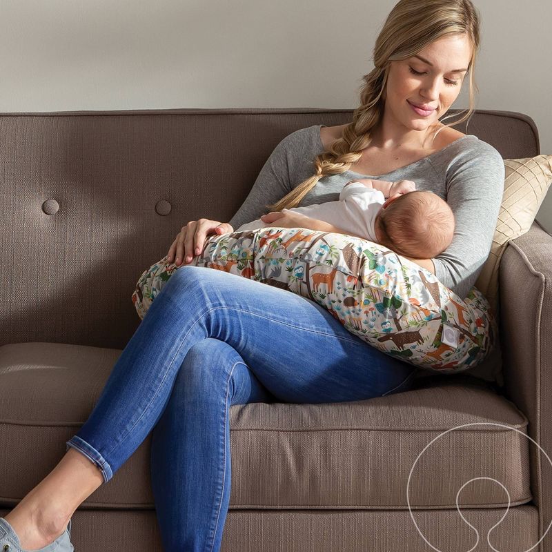 Boppy Original Nursing Pillow Cover - Gray Gold Giraffes