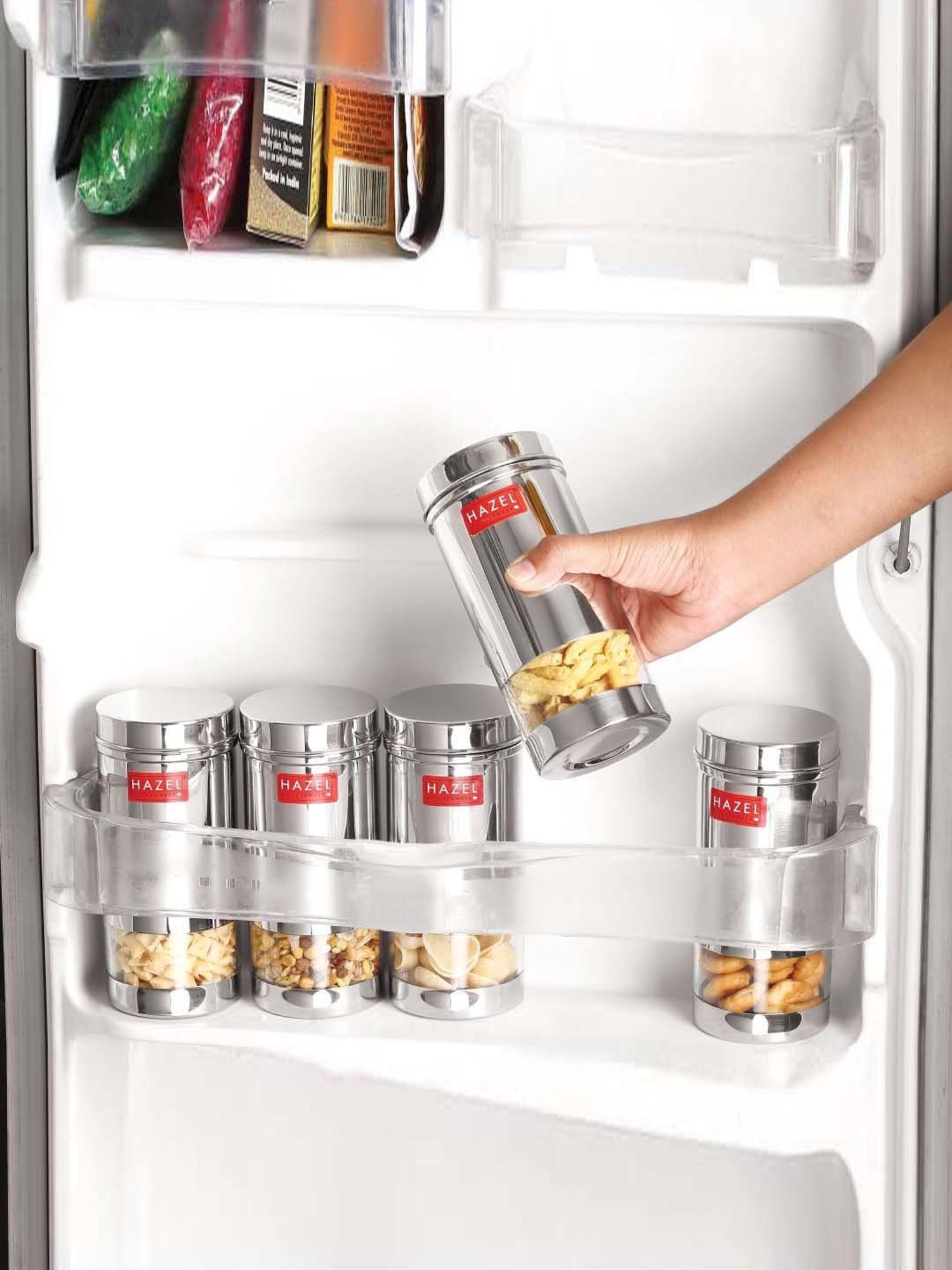 HAZEL Silver Stainless Steel Medium Container (0.5 L)2