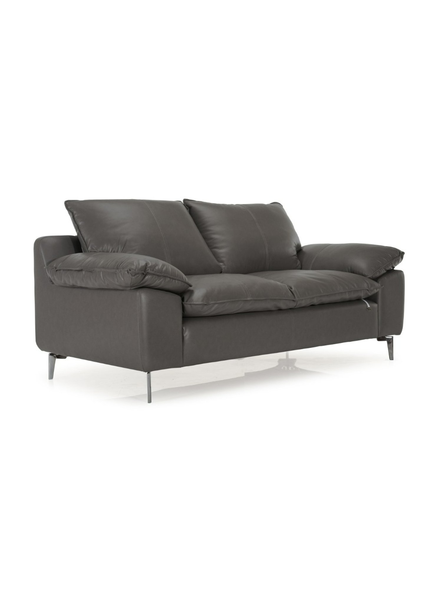 Durian Lawson Contemporary Pebble Grey Leather 2 Seater Sofa