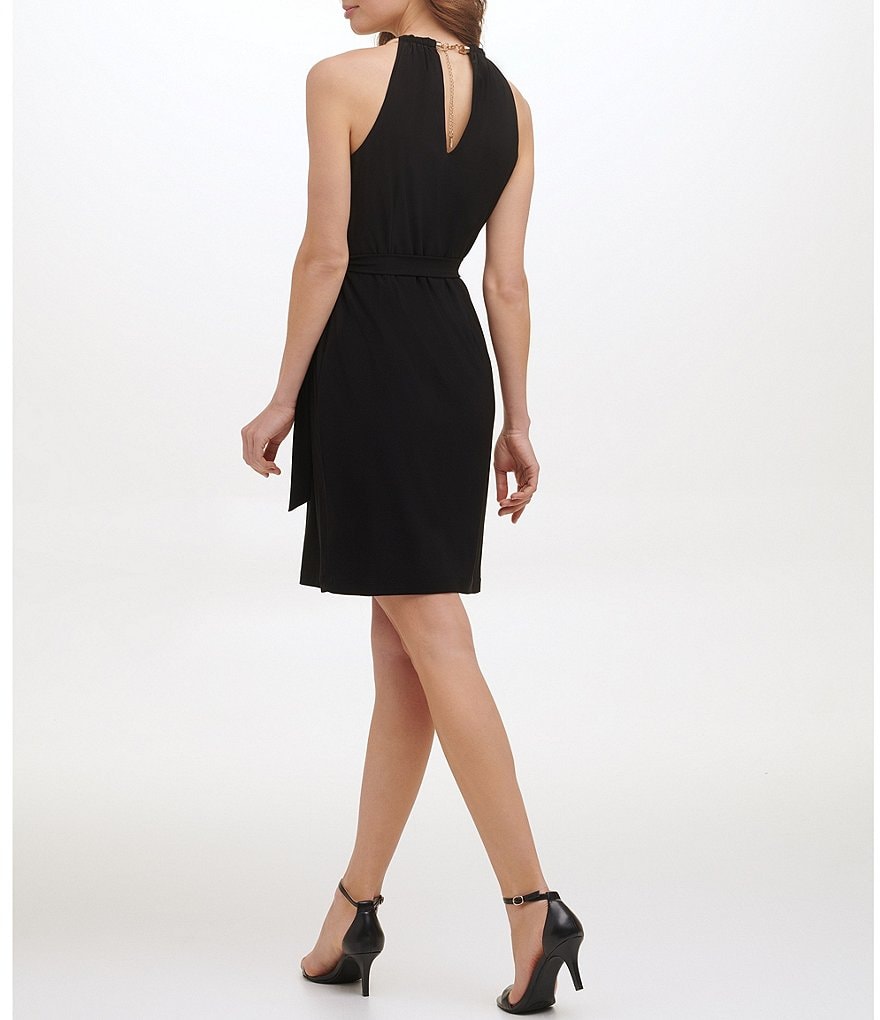 Kensie Gold Hardware Halter Sleeveless Cocktail Dress