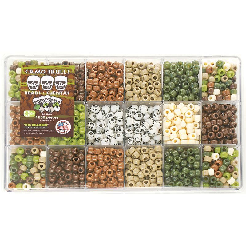 Bead Extravaganza Bead Box Kit 21.5oz-Camo & Skulls