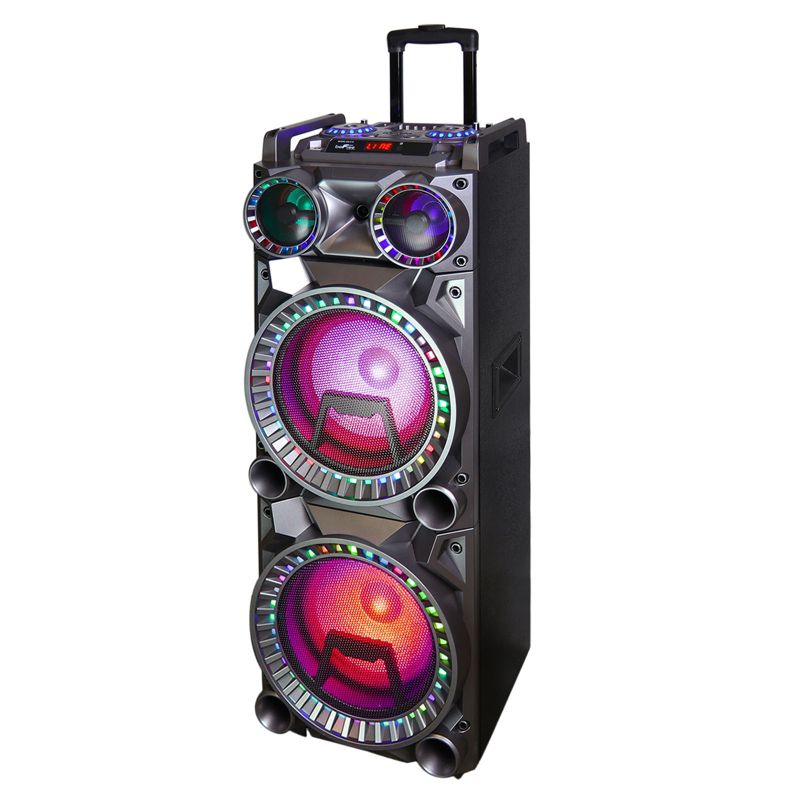 beFree Portable BT 10 Inch Double Subwoofer Speaker System