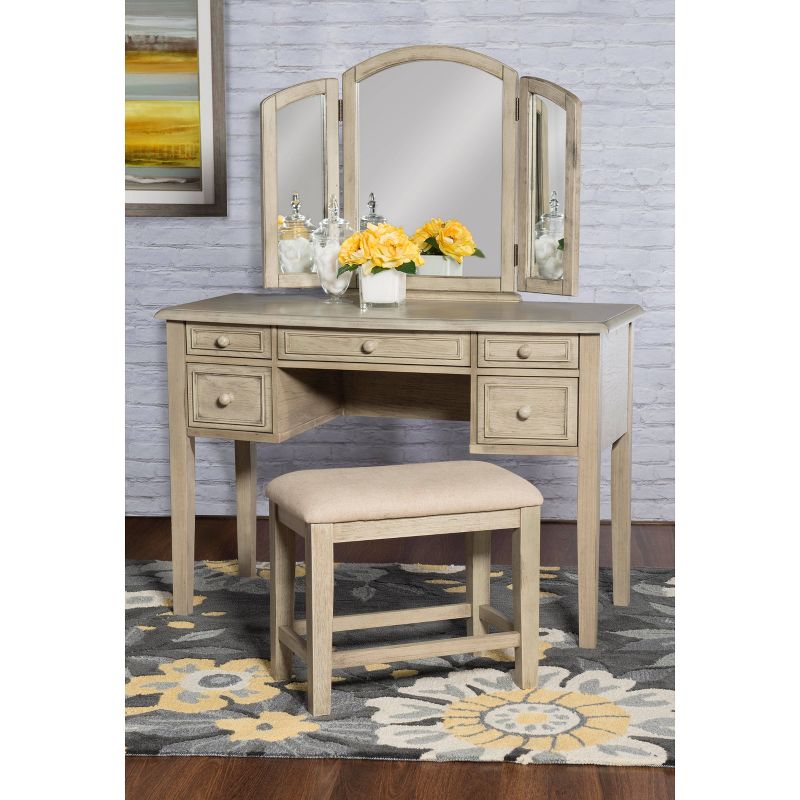 Sophie Vanity and Stool White Wash - Powell Company
