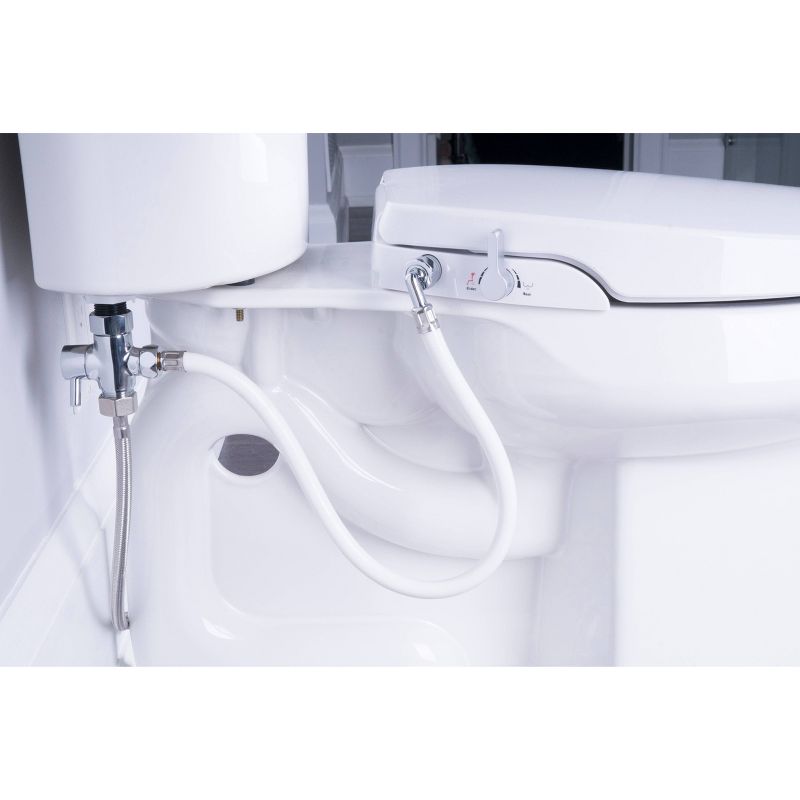 Elongated Bidet Seat with Self Cleaning Dual Nozzles White - Genie Bidet