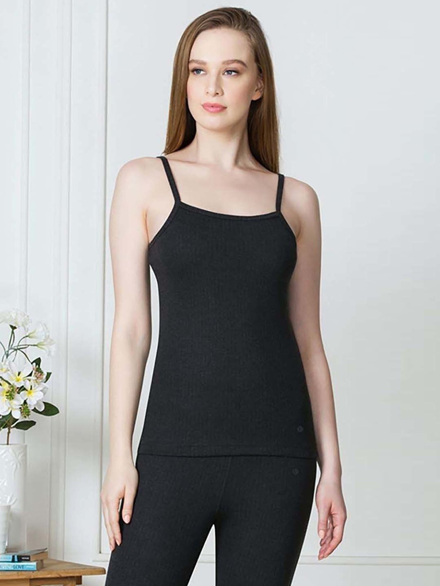 Superstar by Westside White Ribbed Cotton Blend Tank Top