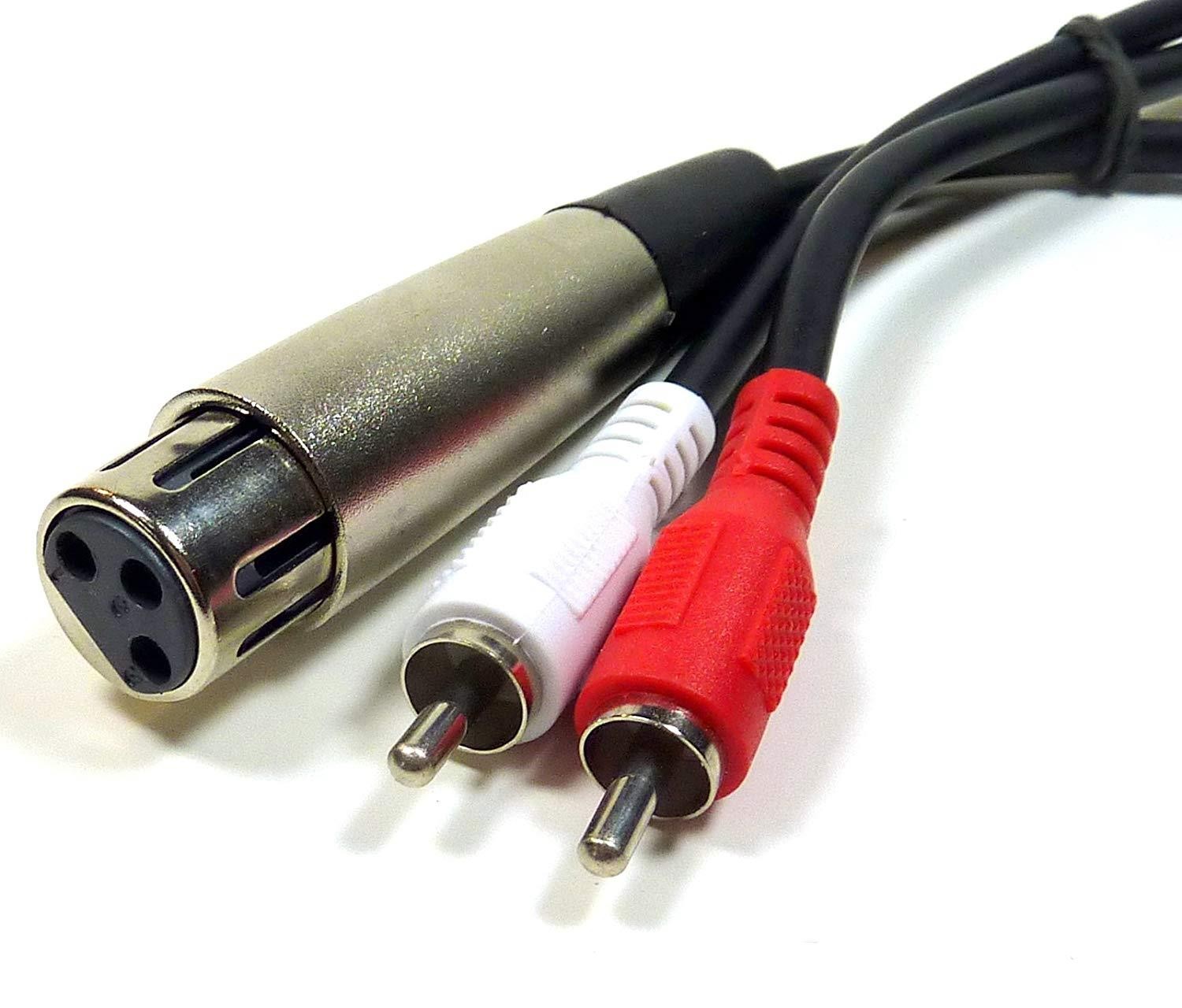 Philmore Fully Shielded 12" Y Splitter Patch Cable 3-Pin Female XLR To 2 RCA Male; 44-160