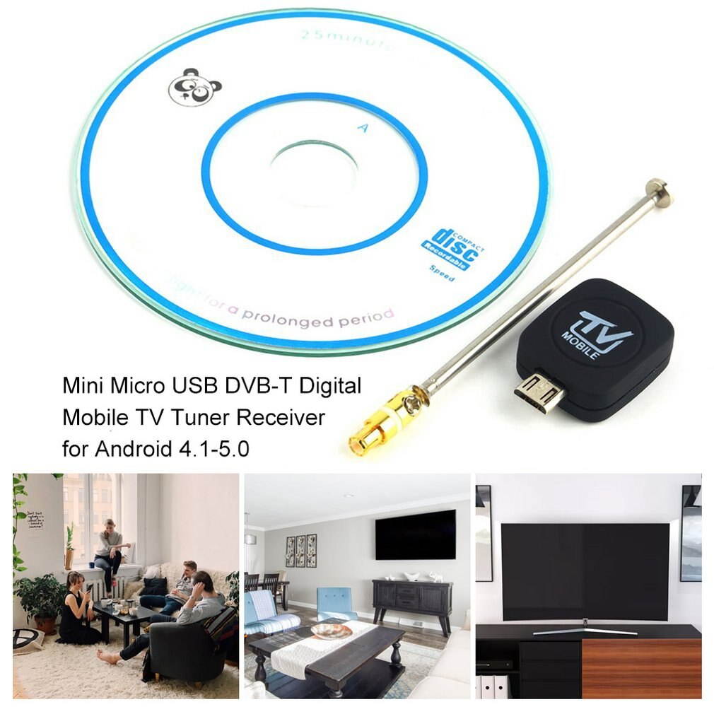 Lejiahong Mini Micro USB DVB-T Input Digital Mobile TV Tuner Receiver for Android 4.1-5.0 EPG Supporting HDTV Receiving