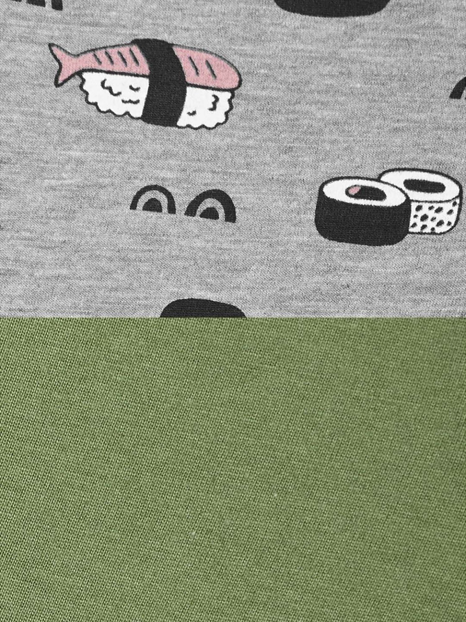 Dreamz by Pantaloons Grey Green Cotton Printed Pyjamas