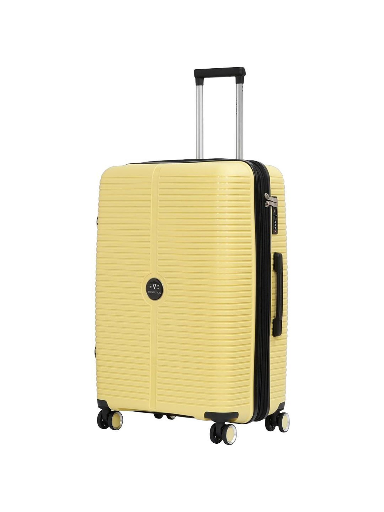 The Vertical Stellar Yellow Wheels 8 Large Hard Cabin Trolley Bag