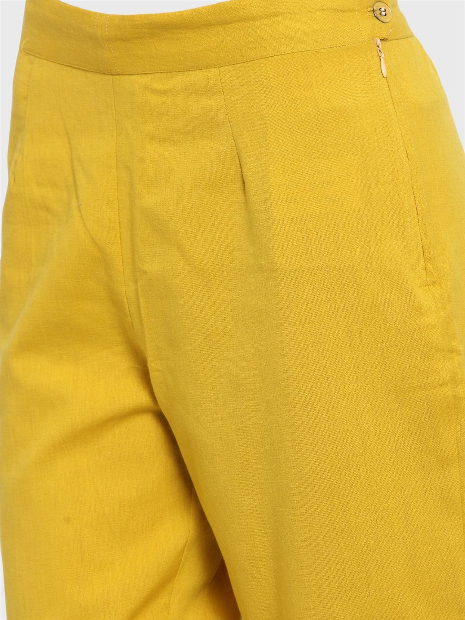 Indibelle Mustard Cotton Trousers