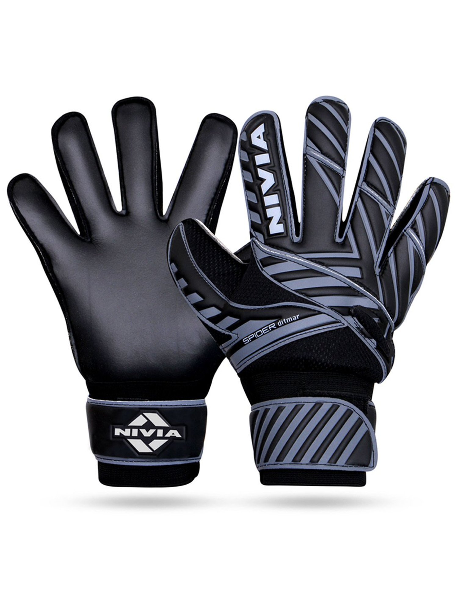 Nivia Ditmar Spider Goalkeeper Gloves (Black) Size - M