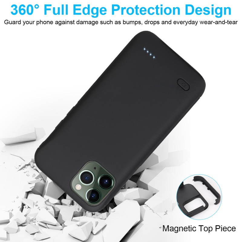 6500mAh Battery Charging Case For IPhone 12/12 Pro/12 Pro Max/12 Mini, Rechargeable Full Package Portable External Battery Case