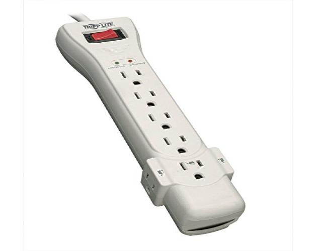 Tripp Lite 7 Outlet Surge Protector Power Strip 7ft Cord Right Angle Plug 2160 Joules (SUPER7)