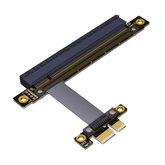 Jimier PCI-E Gen3.0 1x To 16x Riser Cable 30cm PCI-Express PCI-E X16 Extender Right Angled Elbow Design EP-114