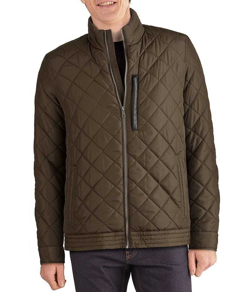 Cole Haan Long-Sleeve Diamond-Quilted Jacket