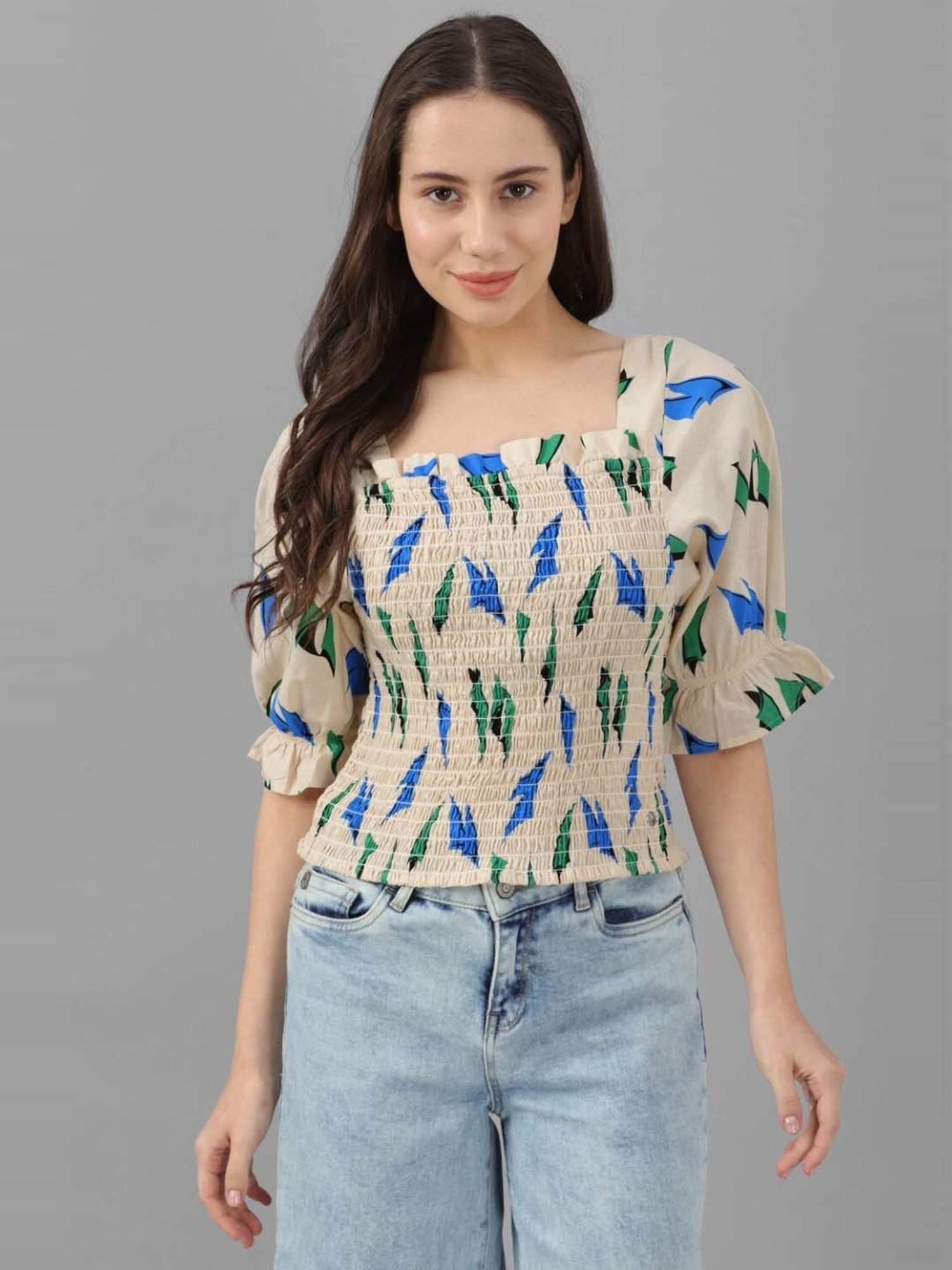 Allen Solly Beige Printed Top