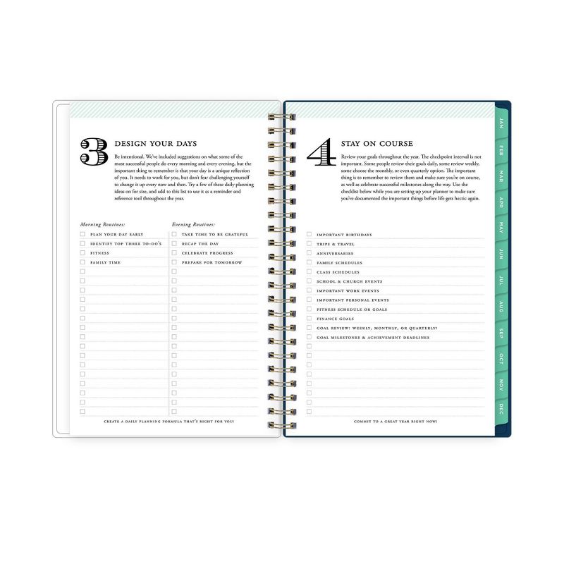 2021 Planner 5" x 8" Clear Pocket Cover Weekly/Monthly Wirebound Navy Stripe - Day Designer