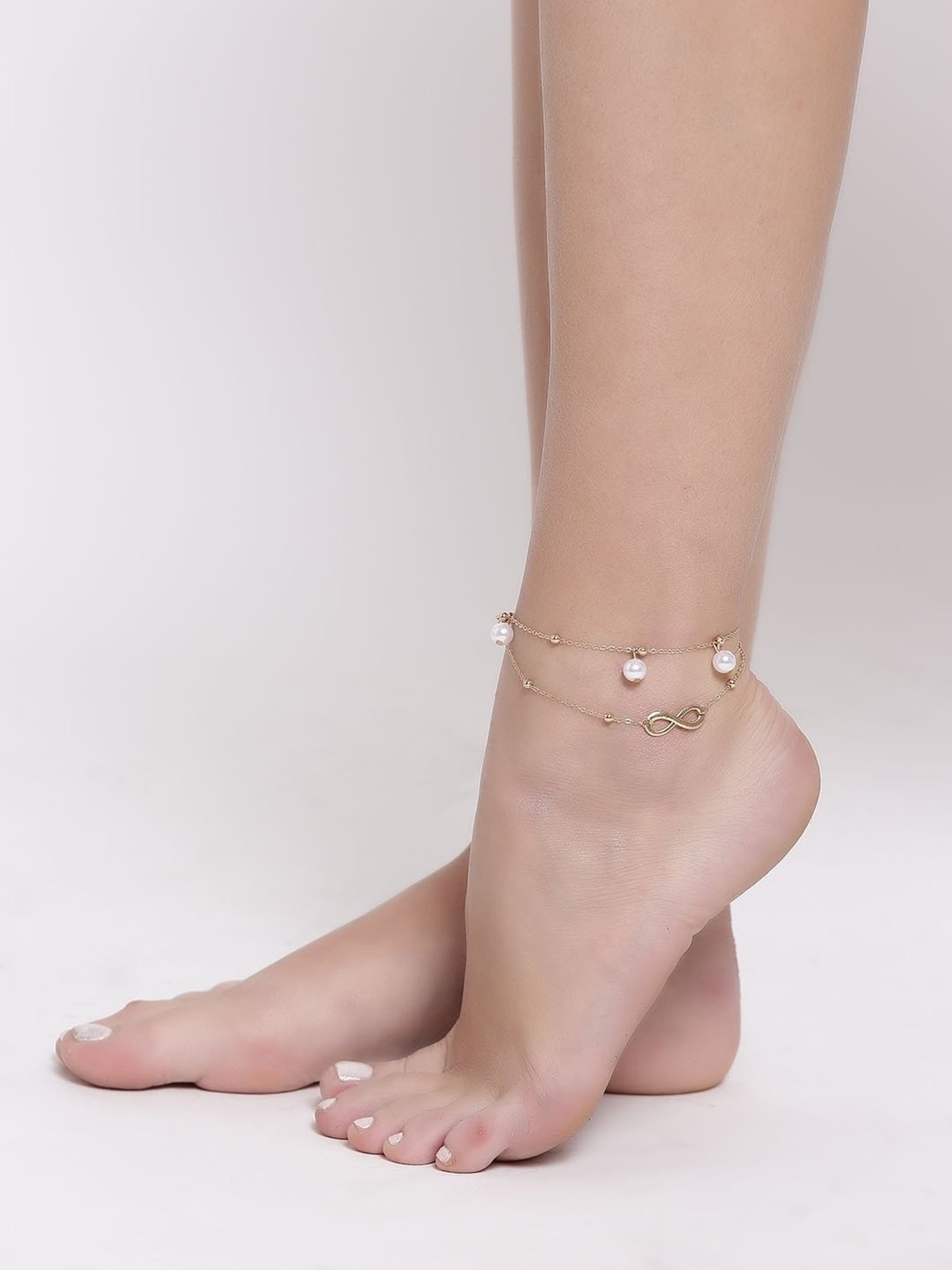 Abdesigns Gold-Plated Handpaint Wedding Doli Barat Bridal Anklets