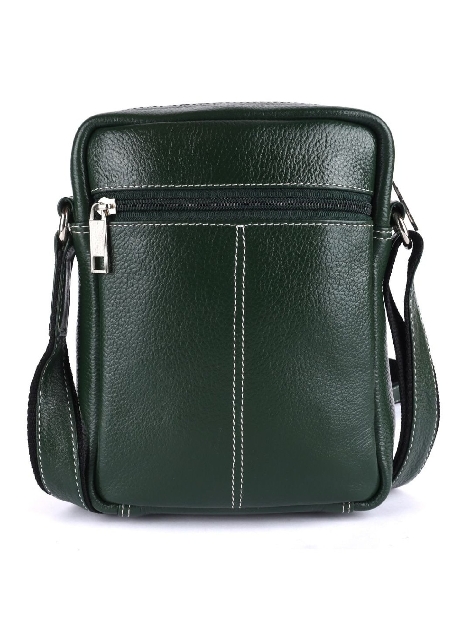 HiLEDER Green Textured Small Leather 5.5 inch Cross Body Bag