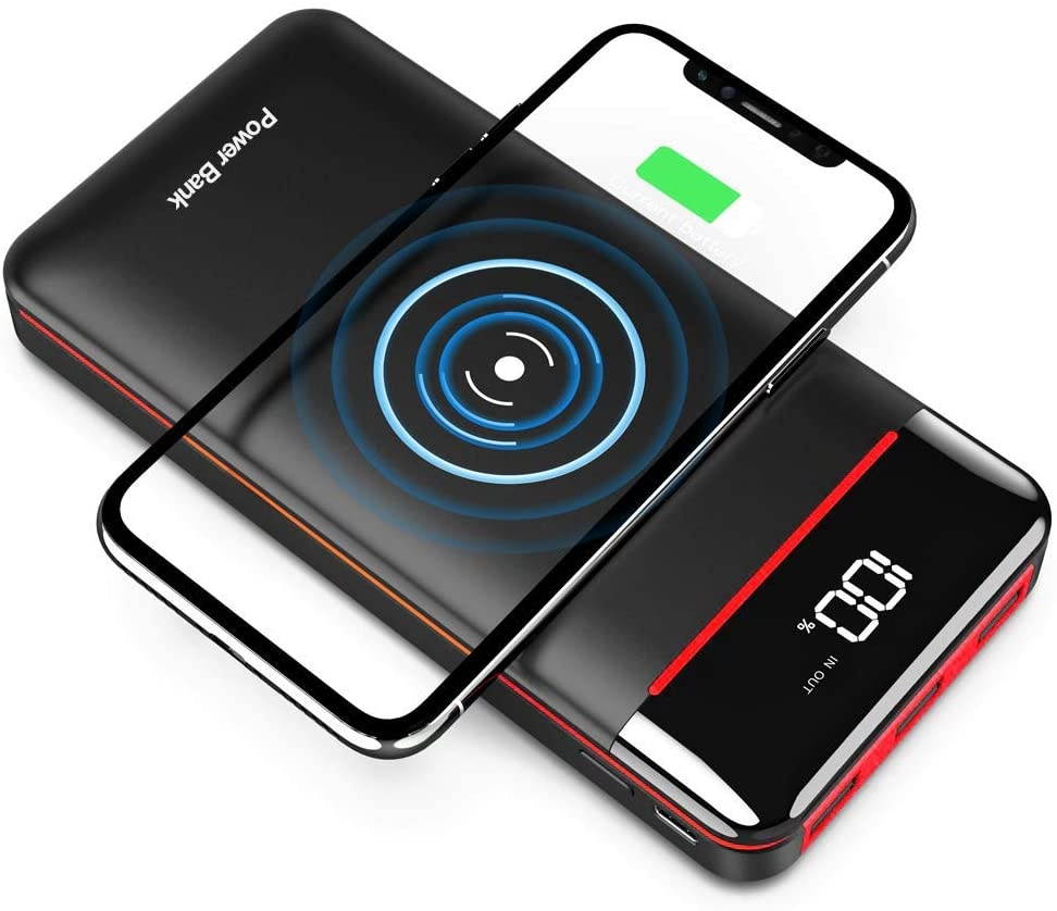 Wireless Portable Charger 25000mAh Power Bank with 3 Outputs& 2 Inputs Huge Capacity Backup Battery with LCD Display Compatible with Smart PhonesAndroid PhoneTablet and More