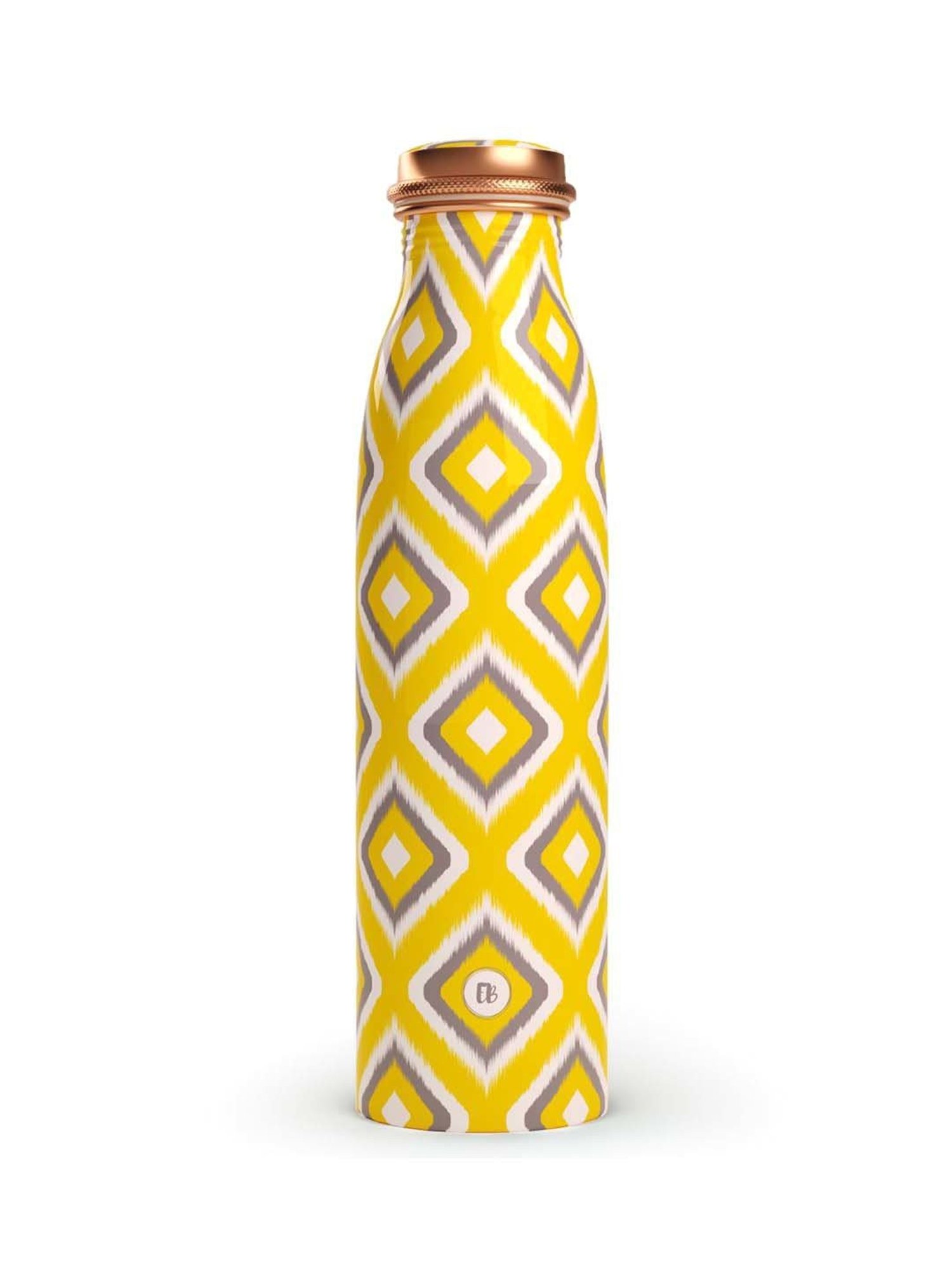 Everything Beautiful Grey & Yellow Copper Water Bottle - Seamless (0.95 L)