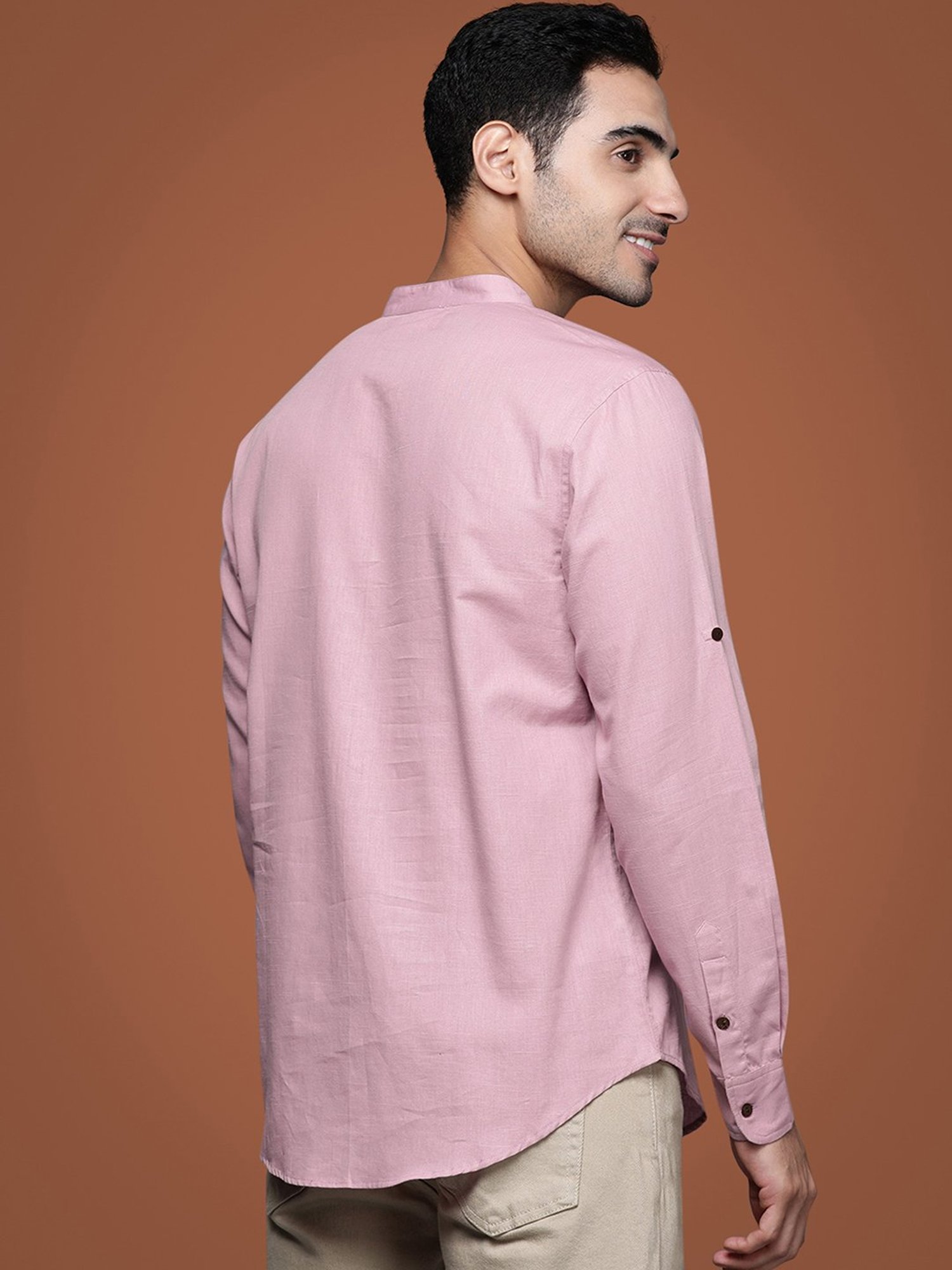 Indo Era Lavender Regular Fit Ethnic Shirt