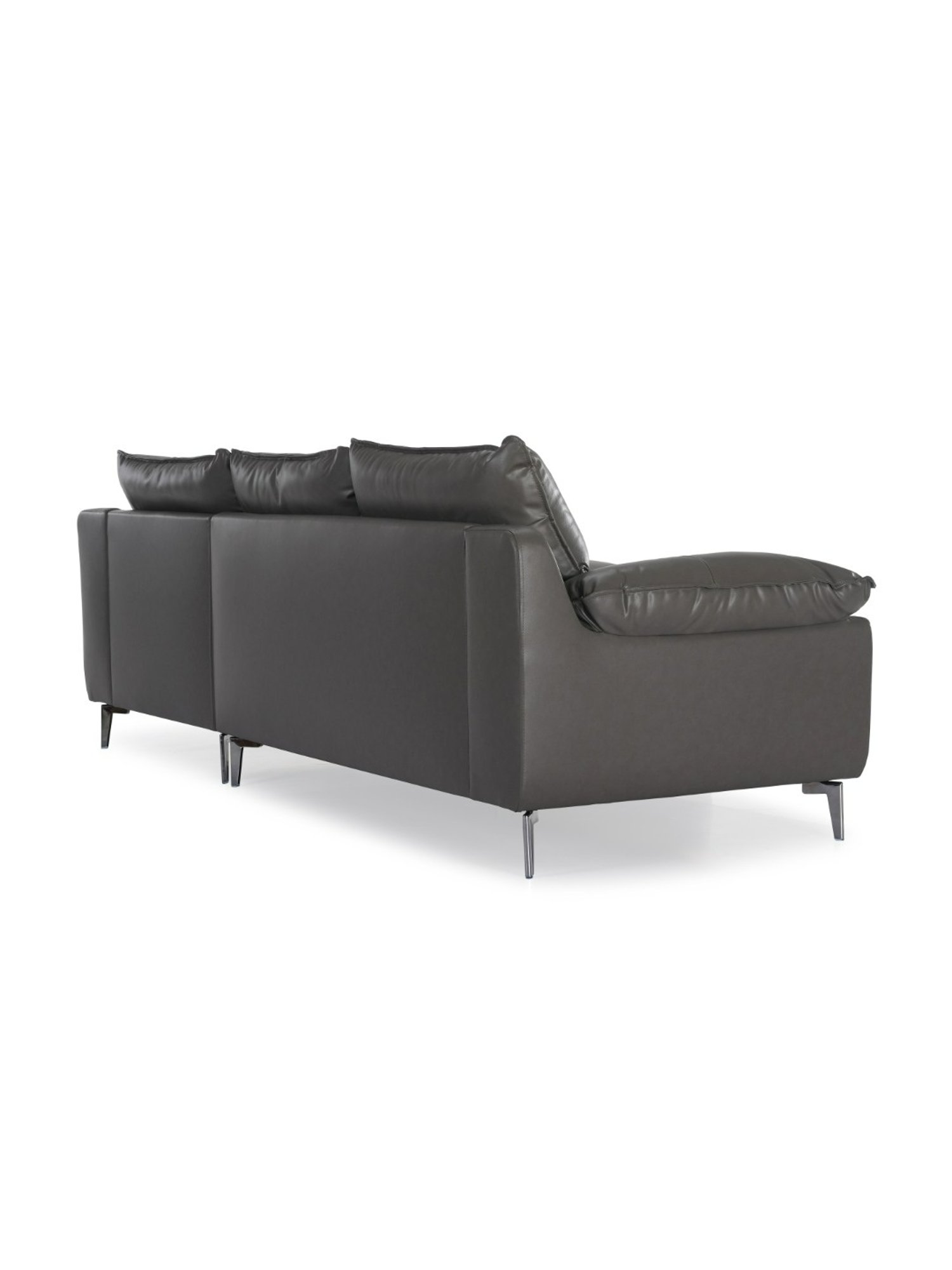 Durian Berry Black Premium Leatherette 2 Seater Sofa