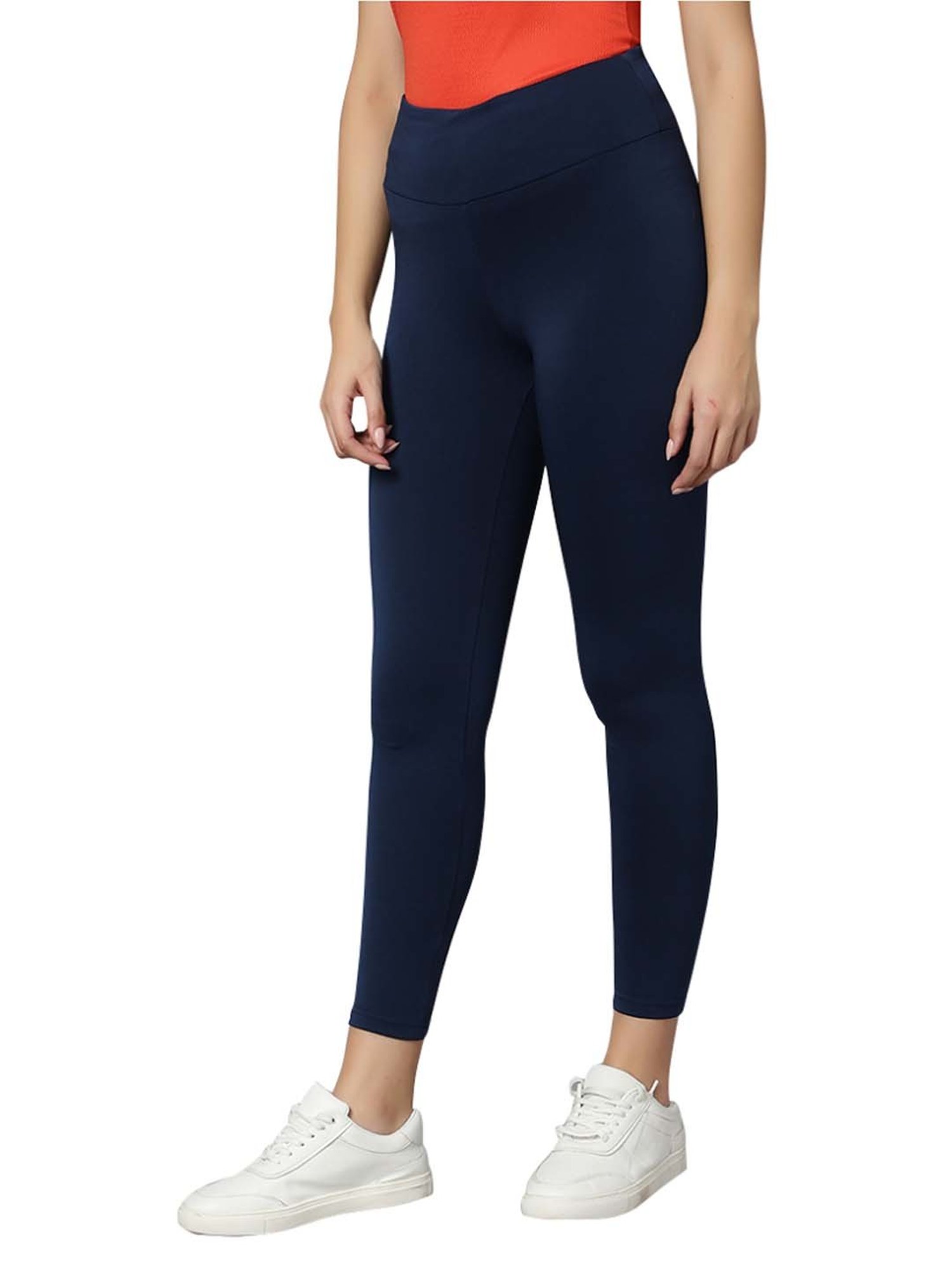 Omtex Navy Mid Rise Sports Tights
