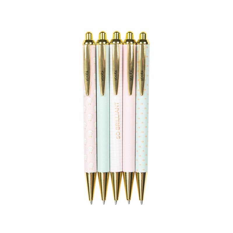 5ct Retractable Gel Pens Set Black - Yoobi™