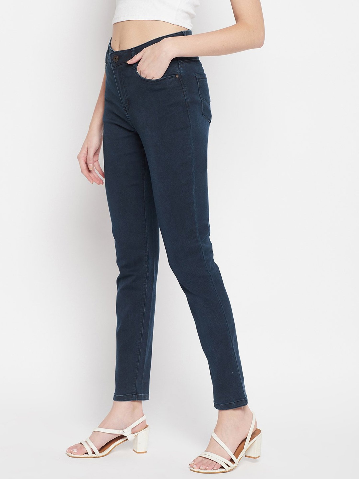 Crozo By Cantabil Dark Blue Regular Fit Mid Rise Jeans