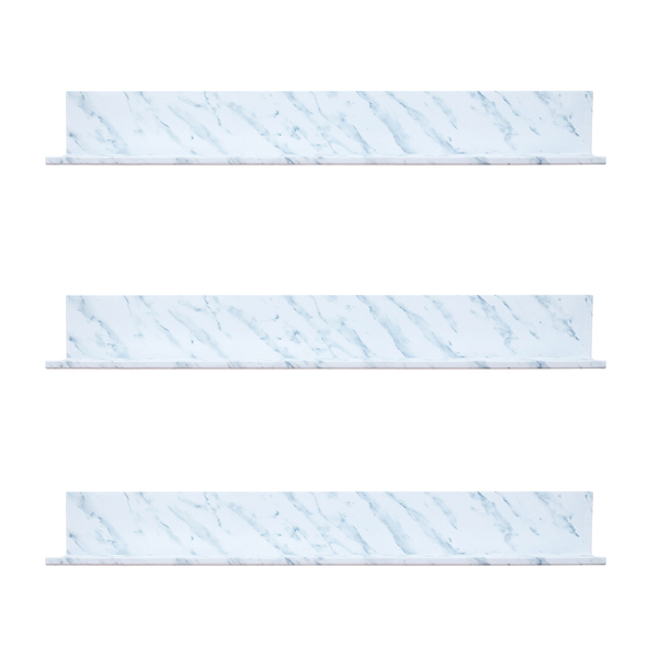 16-In. No-Stud Floating Photo Ledge 3 Pack, with Connector Kit (Marble)