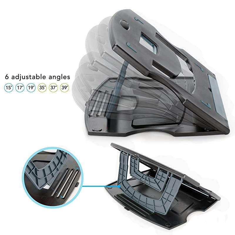 Tablet Drawing Stand Laptop Stand Riser Book Reading Stand Foldable Portable and Adjustable 6 Angles for Laptop Digital Graphic Drawing Tablet Artisul iPad Pro Wacom Cintiq Gray