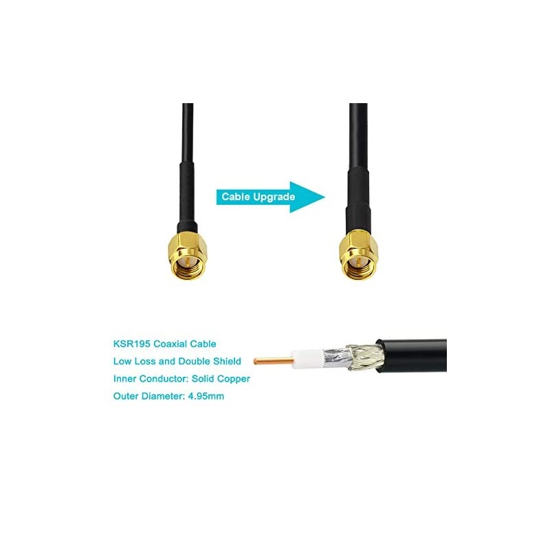 4G LTE Outdoor Fixed Bracket Wall Mount Waterproof Antenna 5dBi 4G LTE SMA Male Antenna10 feet Low Loss 195 Coaxial Extension Cable Compatible with 4G LTE Router Gateway Cellular Trail Camera