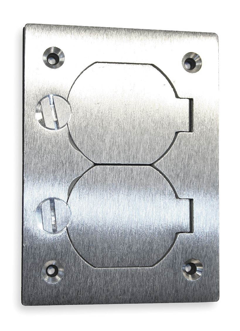 HUBBELL WIRING DEVICE-KELLEMS SA3825 Floor Box Cover,Rectangular,4-3/16 in.