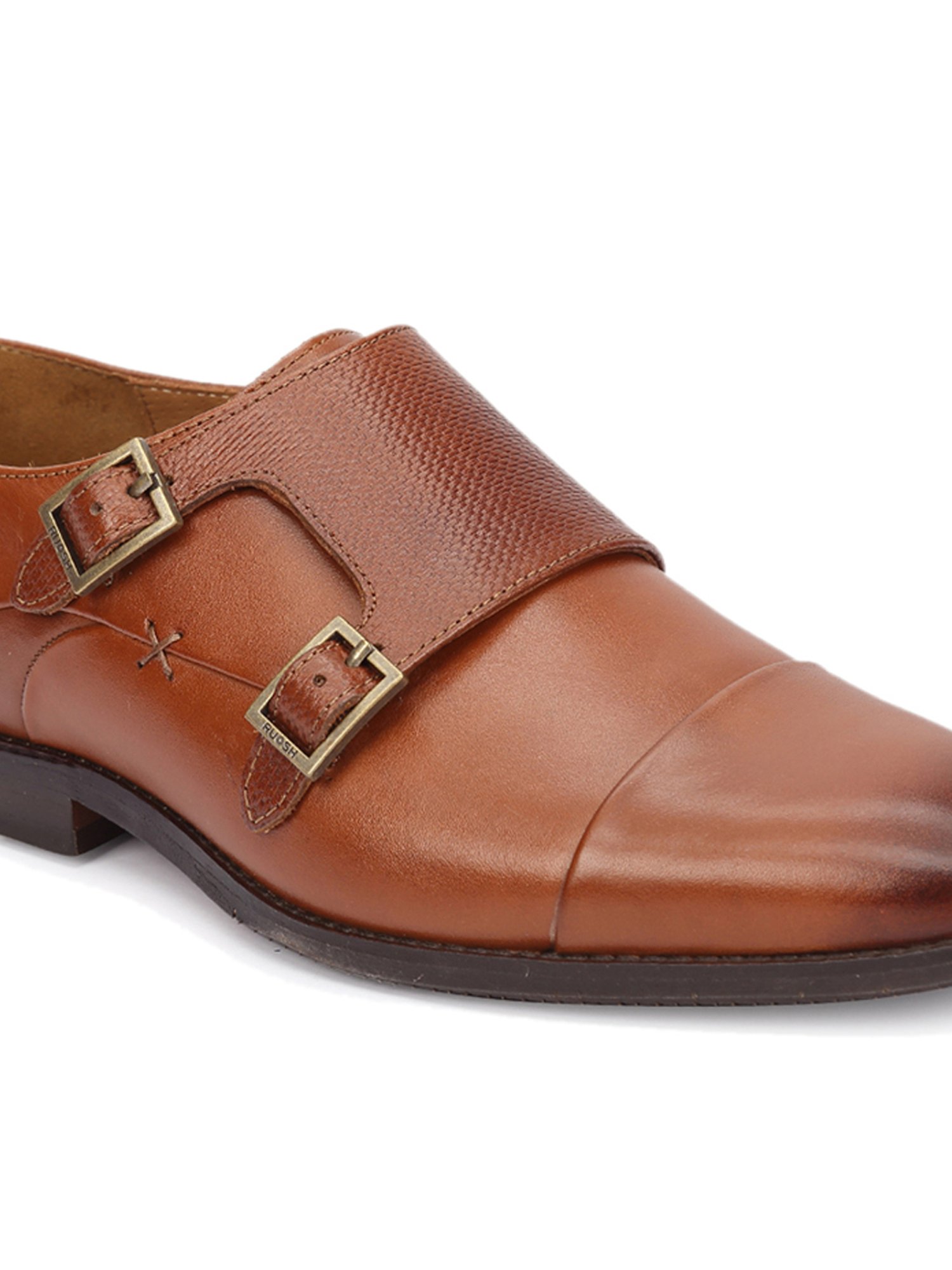 Ruosh Men's Manchester Tan Monk Shoes